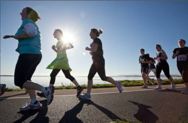 Running style seen from the side