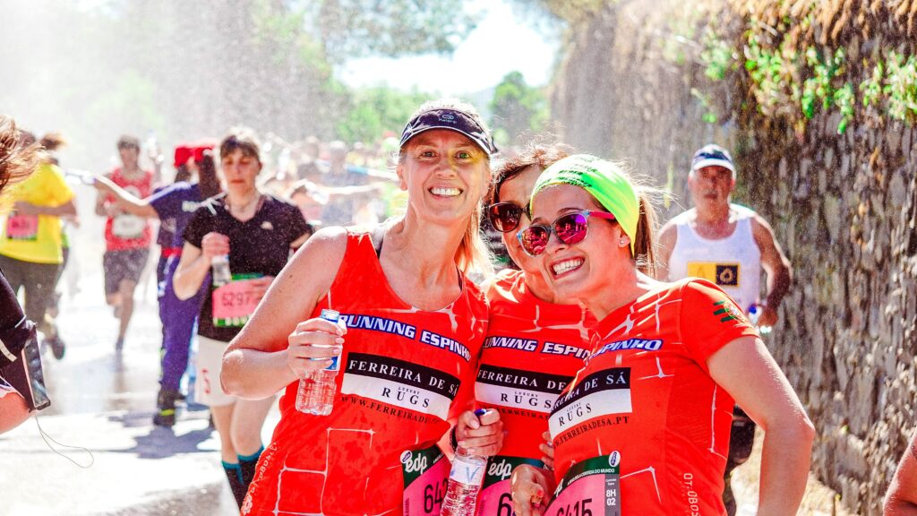Marathon-Training-For-Beginners-group-of-3-women-post-marathon-enjoy-water