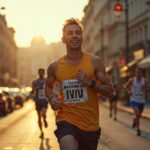 marathon training runners out on the marathon route