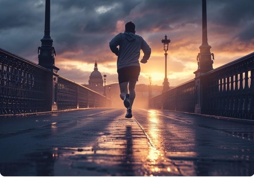 proper running form - a man starting out with unproper form