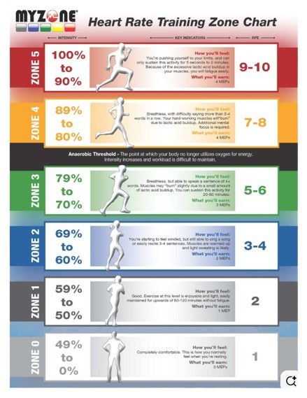 training zones - heart rate training zone chart