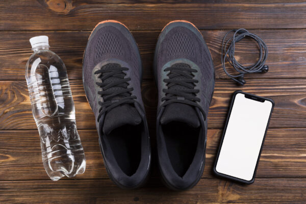 A flat lay of beginner runner gear
