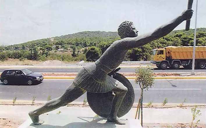 Historic Pheidippides statue – Legend of Marathon Story