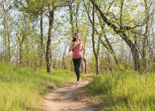 Beginner runner starting a new running routine outdoors
